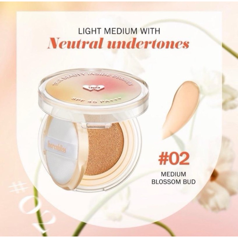BNB barenbliss Korean Bloomatte True Beauty Inside Cushion 10g (02. Medium Blossom Bud)
