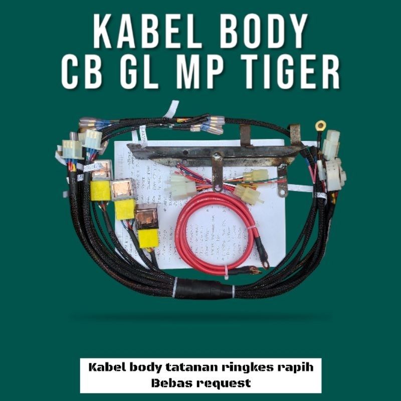 Kabel body CB, GL100, GL KOTAK TATANAN RINGKES DAN RAPIH full soket (FREE PANGKON BAWAH TANGKI + REL