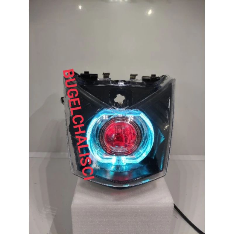REFLEKTOR LAMPU DEPAN HONDA BEAT FI 2013-2016 MODEL CUSTOM BILED ALA-ALA UK 4,5 CAHAYA SUPER TERANG