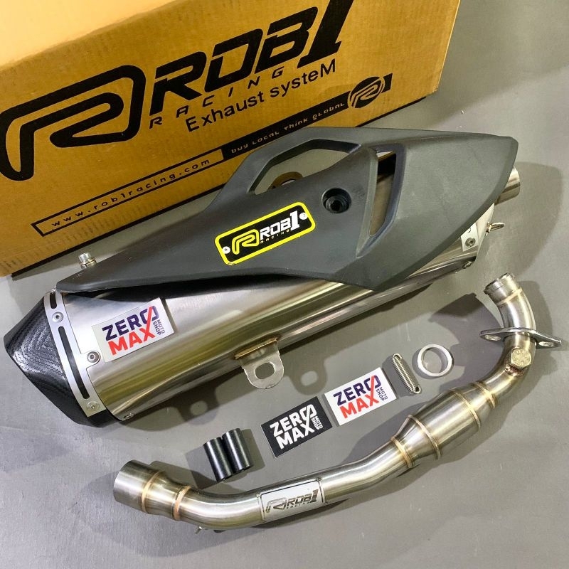 Knalpot ROB1 Standar Racing Oval Power Boom Honda PCX 160 Vario 160 Original