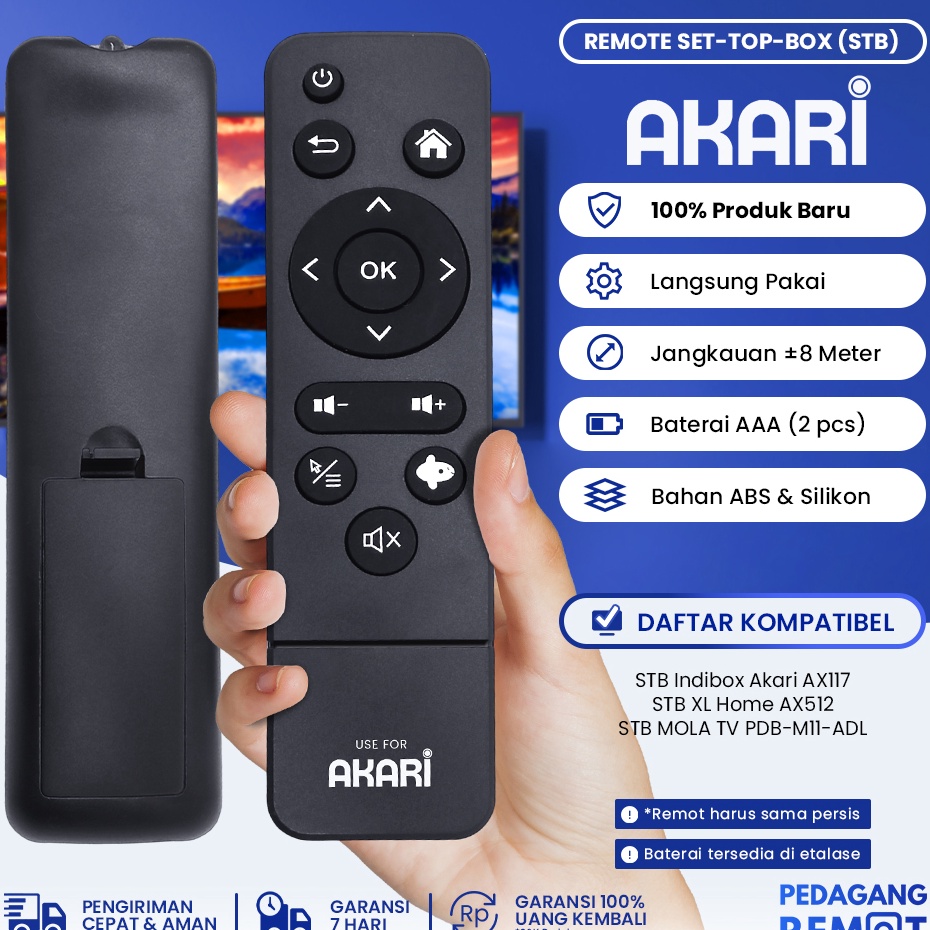 Remot Remote STB XL Home Akari AX512  Remote Set Top Box Android TV BOX Indibox AX117 RCA117 f Produ