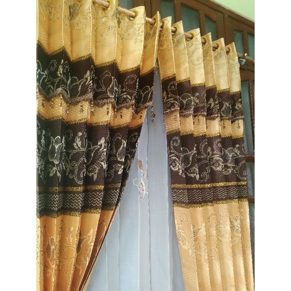 GORDEN PINTU DAN JENDELA PONI TEMPEL/hordeng jendela rumah gorden pintu gorden Prada poni tempel