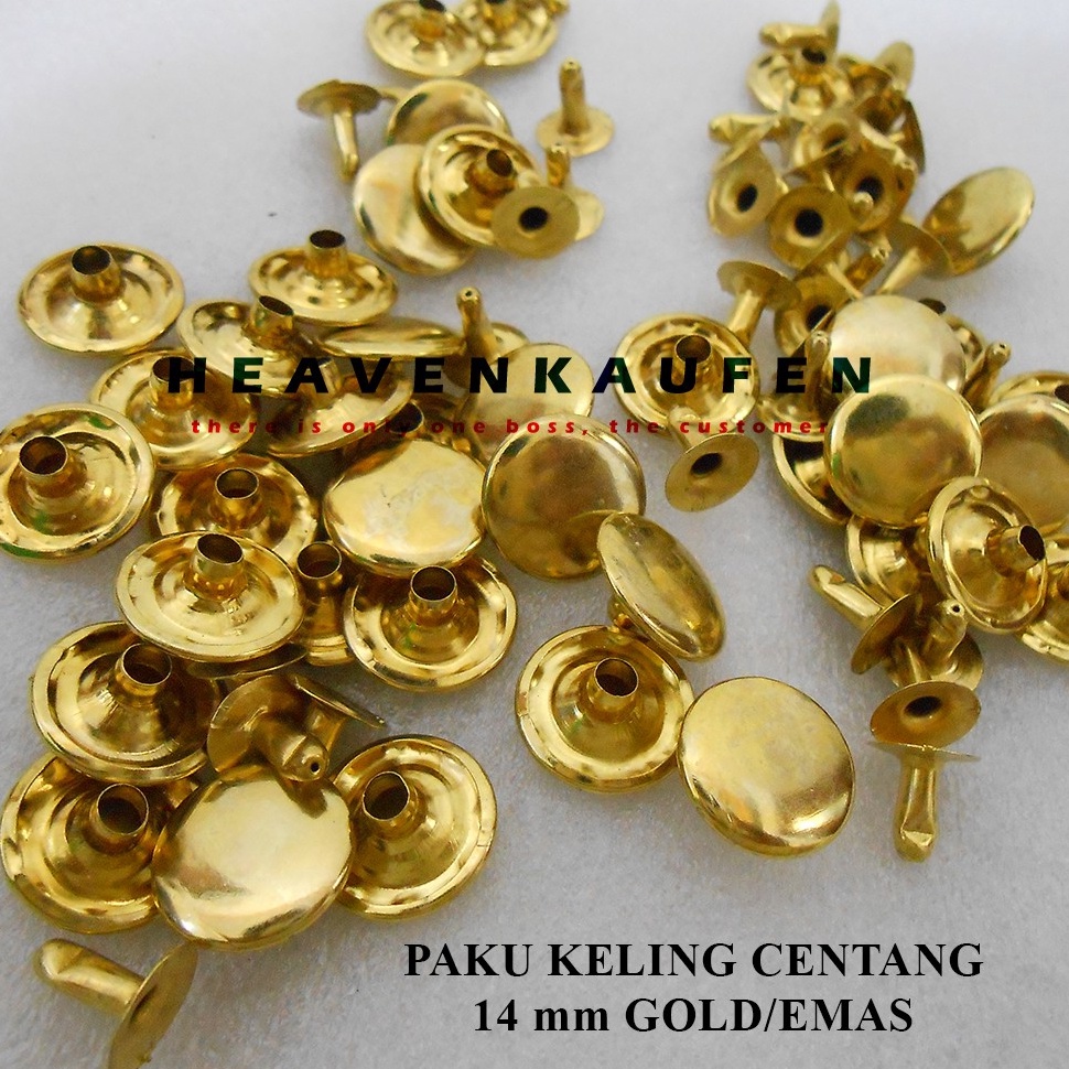 LLU665 BEST SELLER Paku KelingRivet Centang 14 mm Gold Harga Per Pack isi 5 pasang