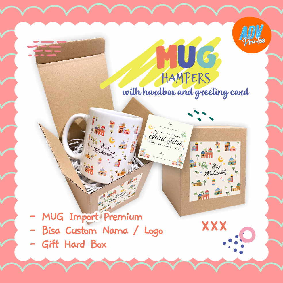 MUG CUSTOM Premium / GIFT HAMPERS / Dengan HARD BOX