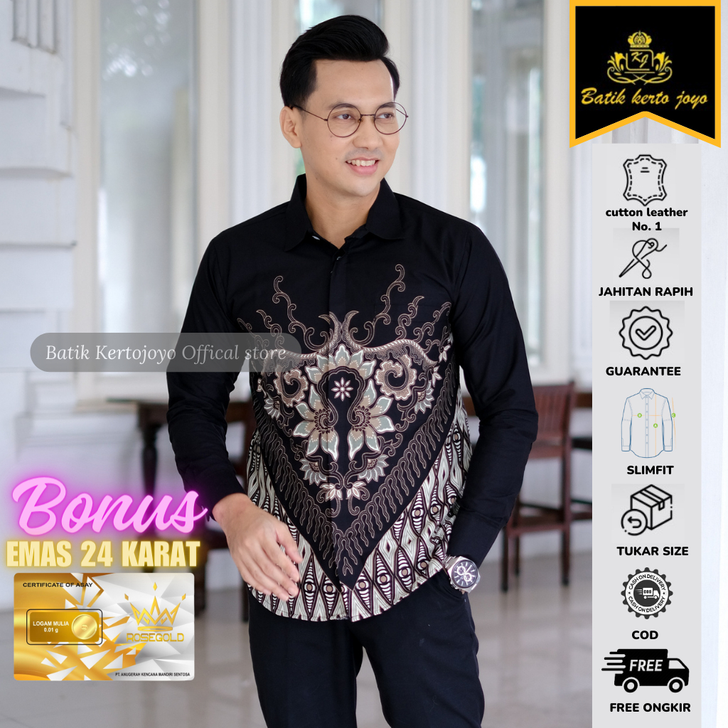 Batik pria modern slimfit Baju Batik Pria Lengan Panjang slimfit baju batik pria Slimfit premium baj