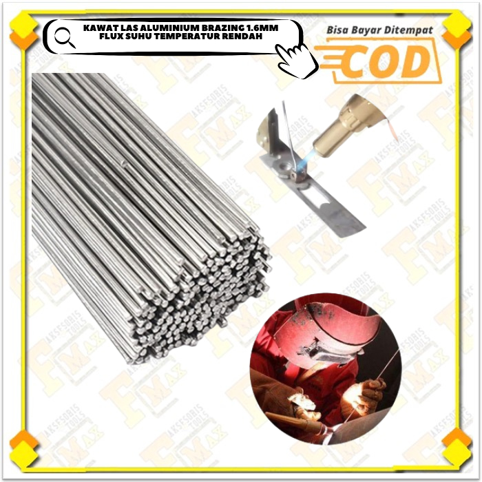 Kawat las Alumunium 1.6 mm Suhu Rendah Welding Wire Isi 1 pcs Kawat Las Aluminium Berinti Fluks low 