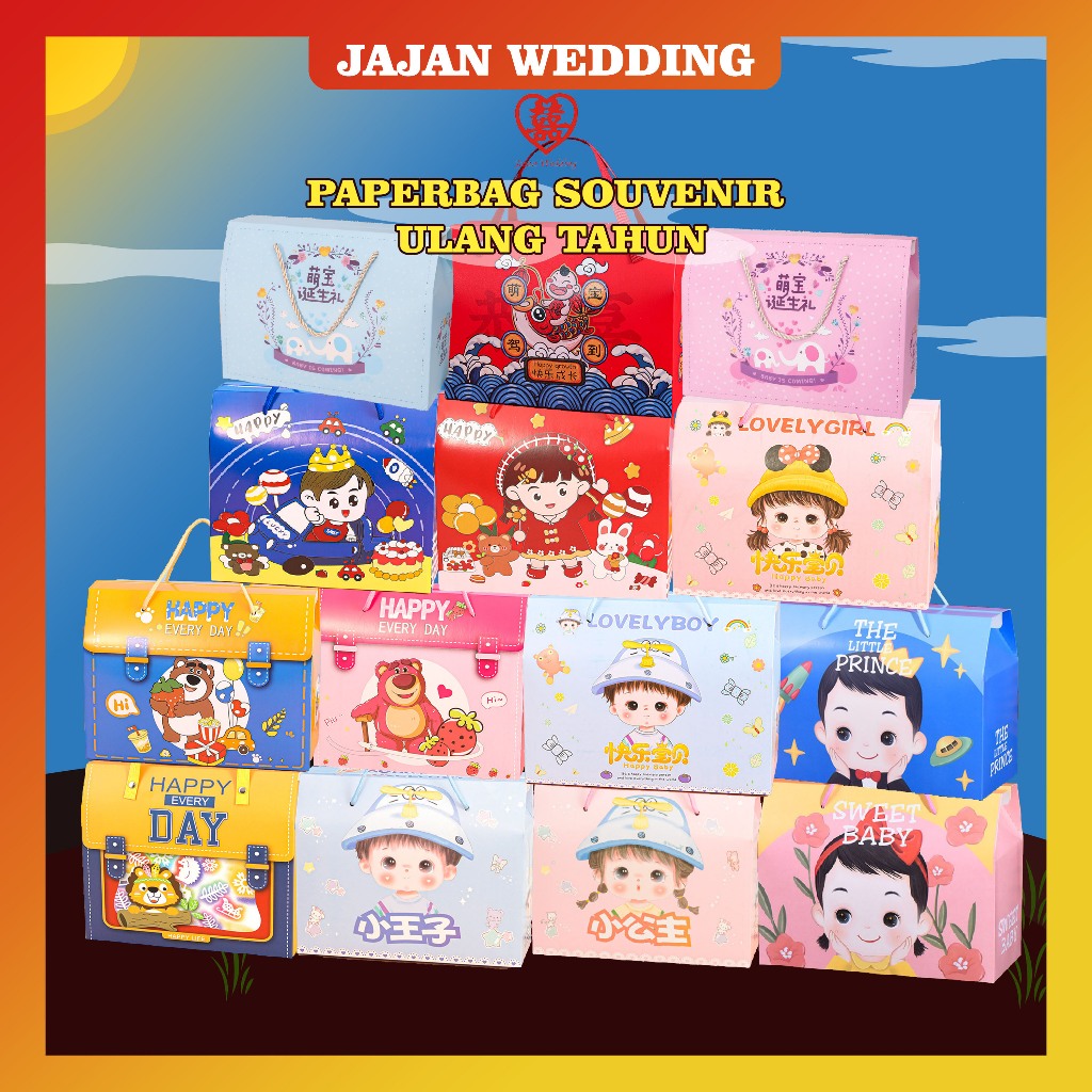 

JW Paperbag Ulang Tahun / Goodie Bag Ulang Tahun Karakter Beravariasi / PP01 Dan PP02