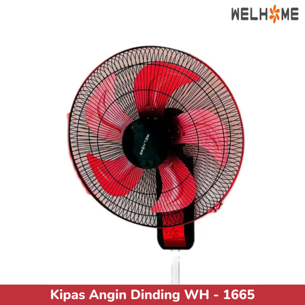 Kipas Angin Dinding / Tembok Kipas 16 Inch Welhome WH Bodi Besi - 1665 Wall Fan 16 Inch