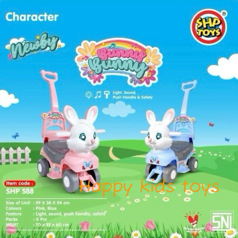 SHP BB 588 MOBIL DORONG ANAK KELINCI ADA MUSIK MAINAN ANAK MOBIL DORONG
