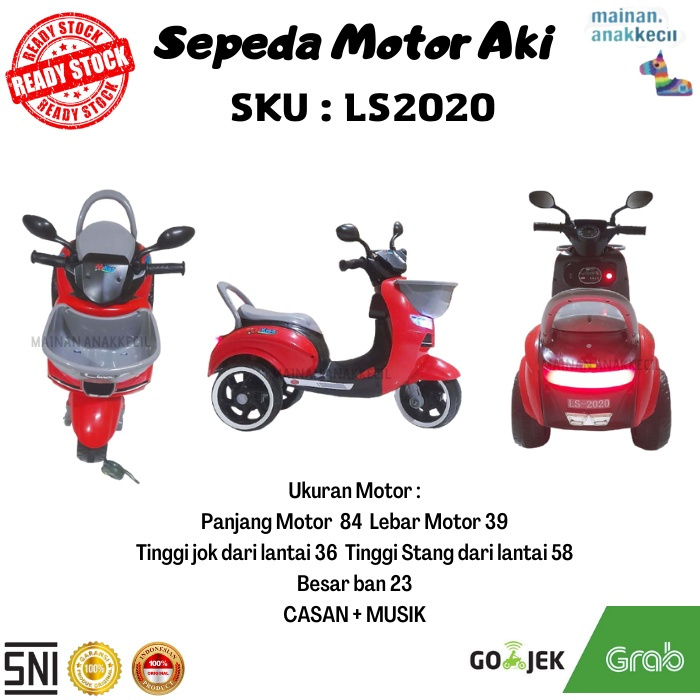 Mainan Anak Sepeda Motor Aki/Accu Sepeda Roda 3 Murah LS2020