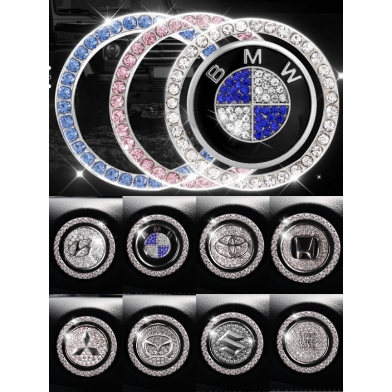 Starter Ring Engine Start Stop Mobil Dekorasi Berlian Imitasi Car One-Click Engine Start Ring Stop S