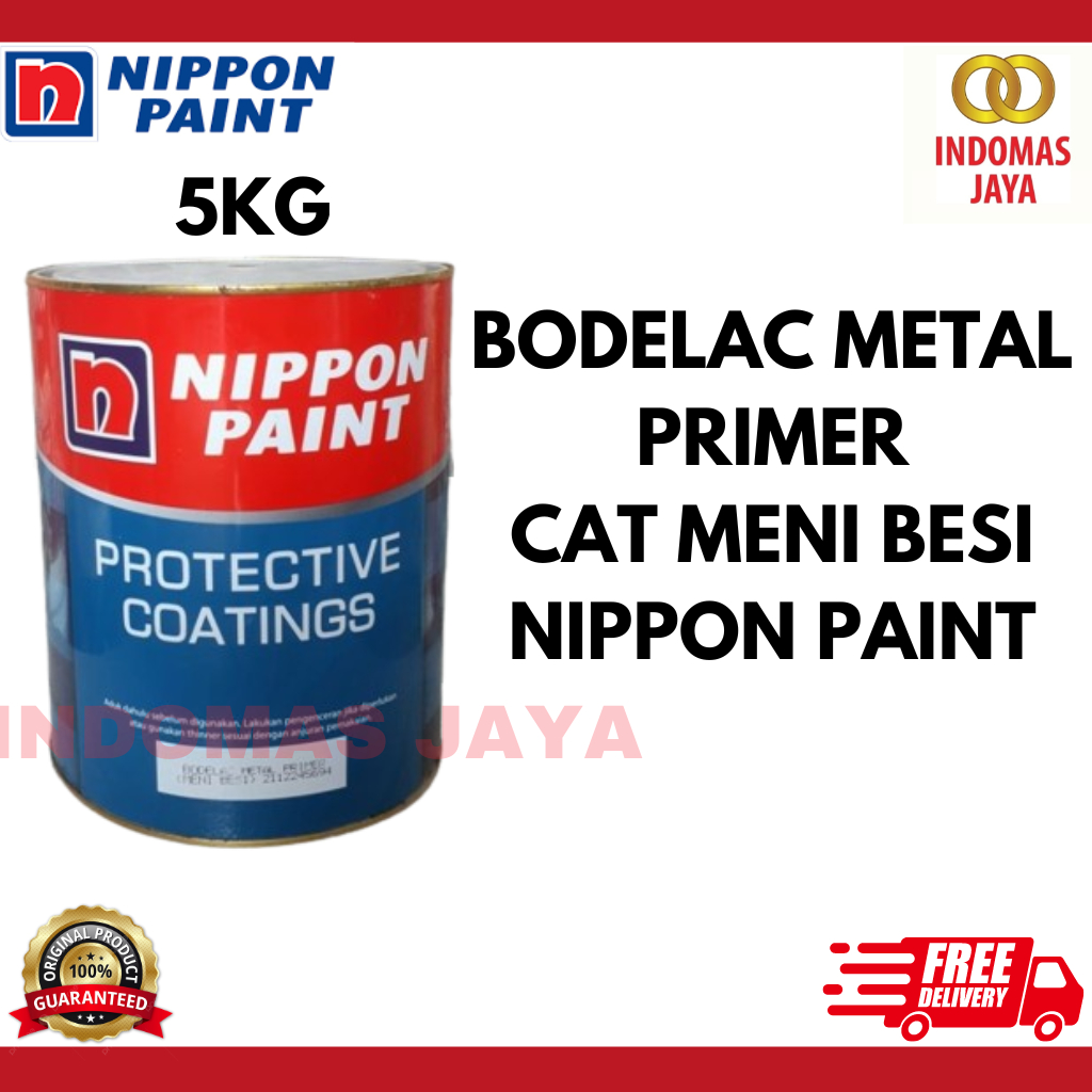 CAT DASAR ANTI KARAT 5 KG BODELAC METAL PRIMER / CAT DASAR BESI / CAT MENI BESI NIPPON PAINT MAROON