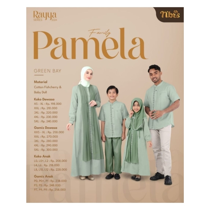NIBRAS PAMELA GREEN BAY RAYYA SERIES SARIMBIT KELUARGA NIBRAS / COUPLE KELUARGA NIBRAS