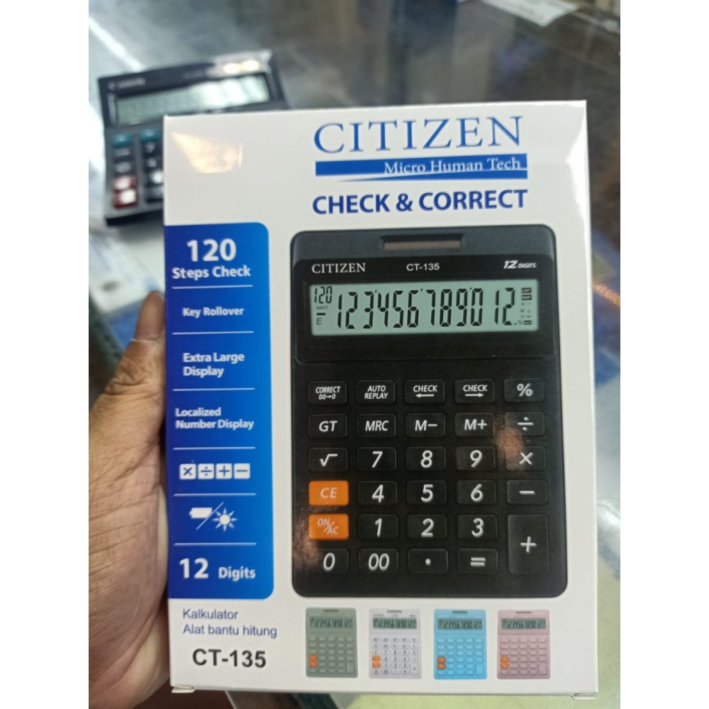 

Kalkulator CITIZEN CT135 Check Correct CT 135 12Digits / kalkulator serbaguna