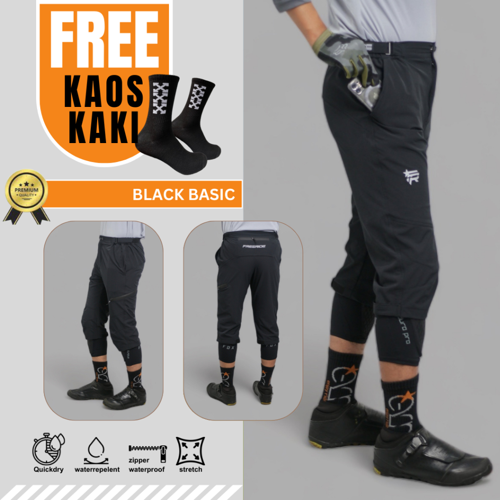 Celana pendek 3/4 olahraga sepeda gowes mtb downhill Freeride pria wanita