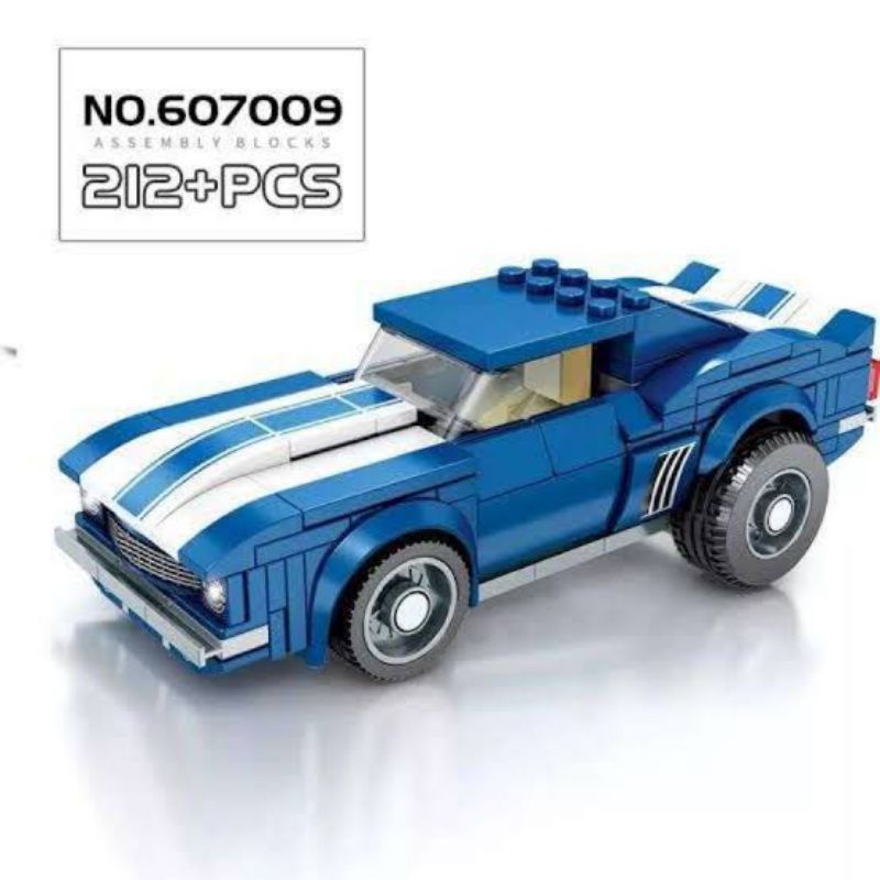 ORIGINAL SEMBO 607009 RACING FAMOUS CAR BLUE LEGO SECOND PRELOVED BRICKS BLOCKS KKV MAINAN MOBIL BAL