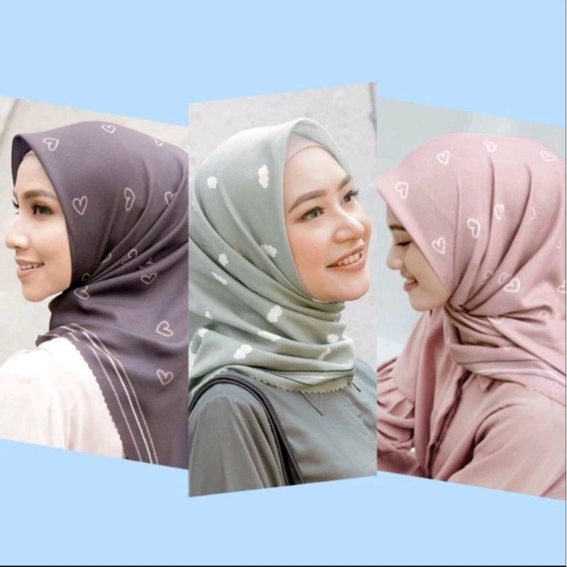 Preloved Ceria Scarf Vanilla Hijab Love Pink