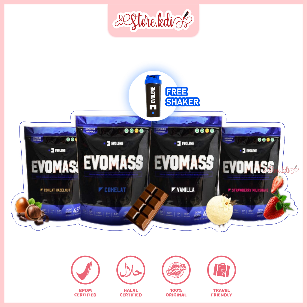 

EVOLENE Evomass Cokelat - Hazelnut - Strawberry 10 lbs 4500 gram Free Shaker
