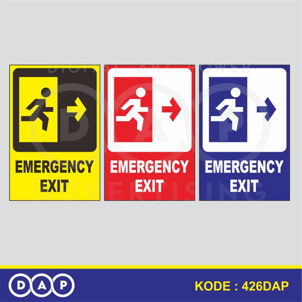 

426 - STIKER EMERGENCY EXIT - 20 X 30 CM - VYNIL - TERBAIK