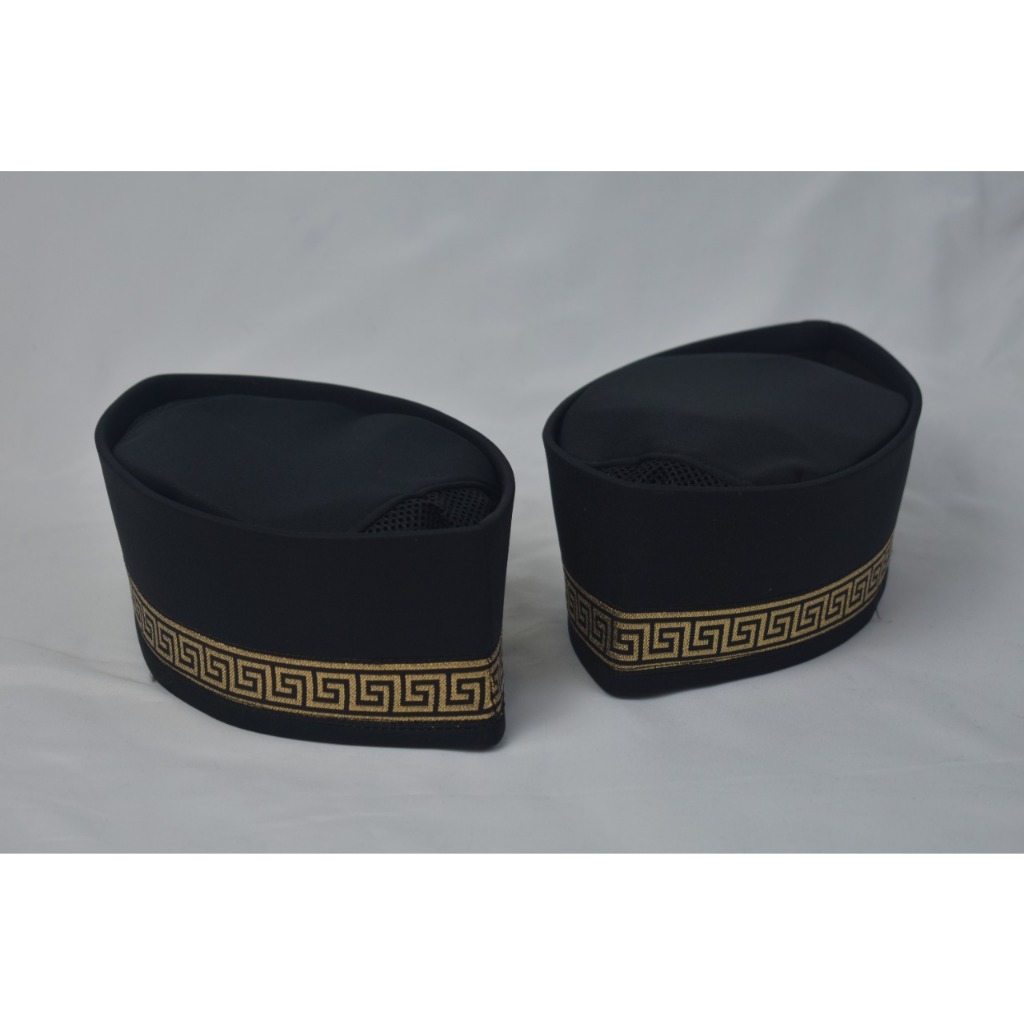 Peci songkok kopiah BHT harga terjangkau kualitas bagus motif list warna gold ukuran dewawsa