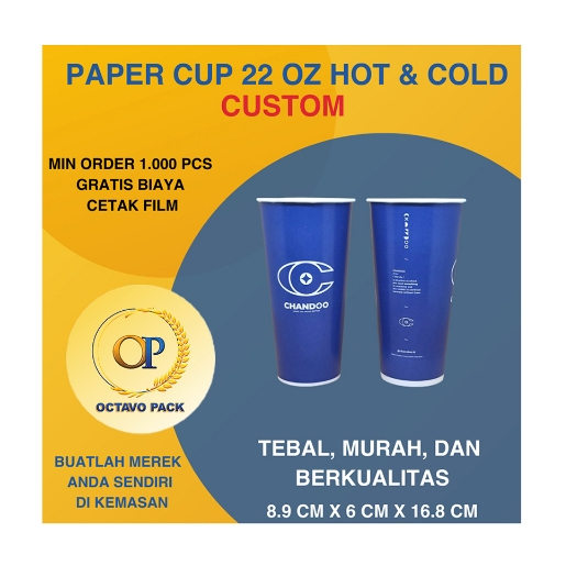 Paper Cup 22 Oz Cold Custom Printing / Paper Cup 22 Oz Cold Custom Sablon