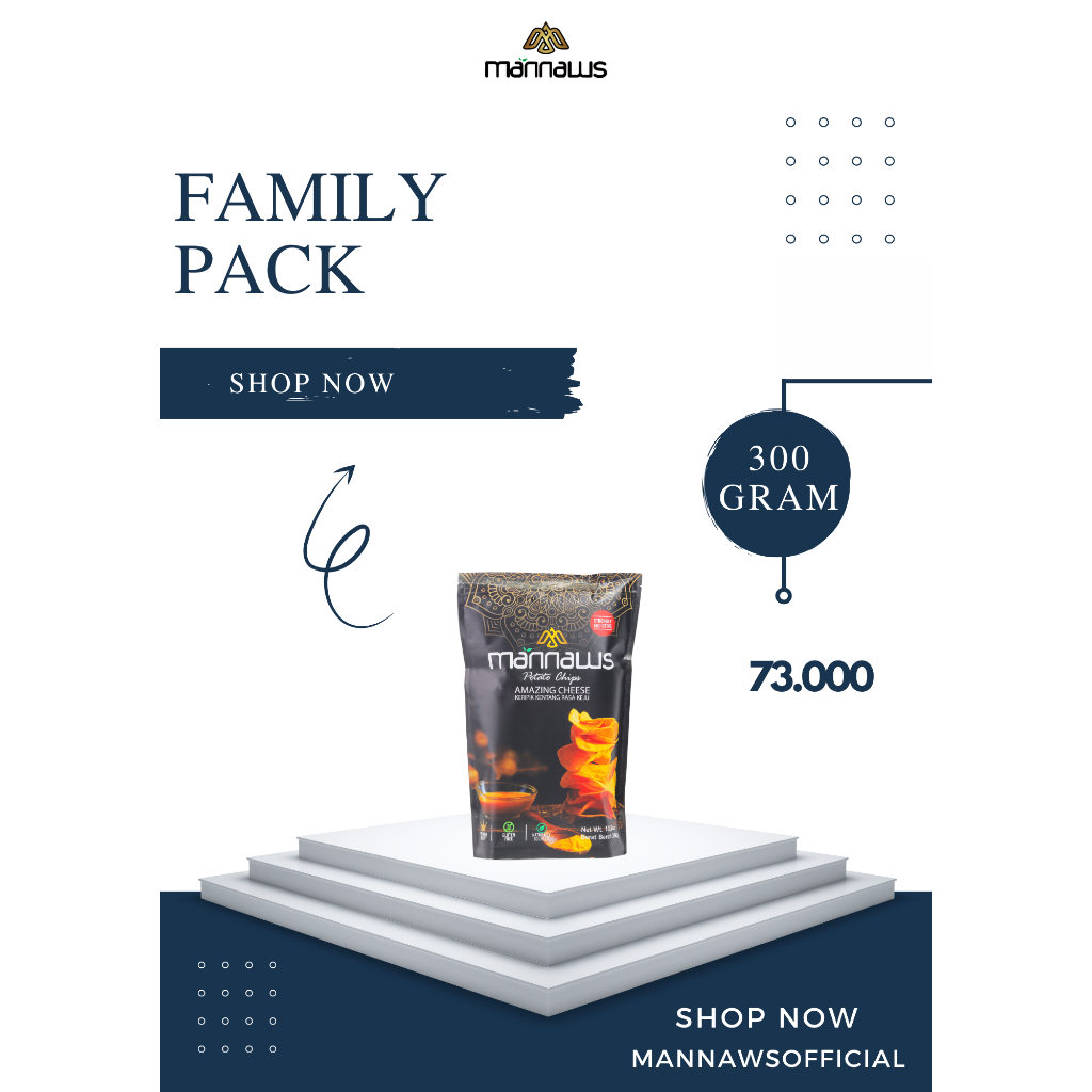 

Mannaws Potato Chips Snack Keripik Kentang Kemasan Family pack 300gr