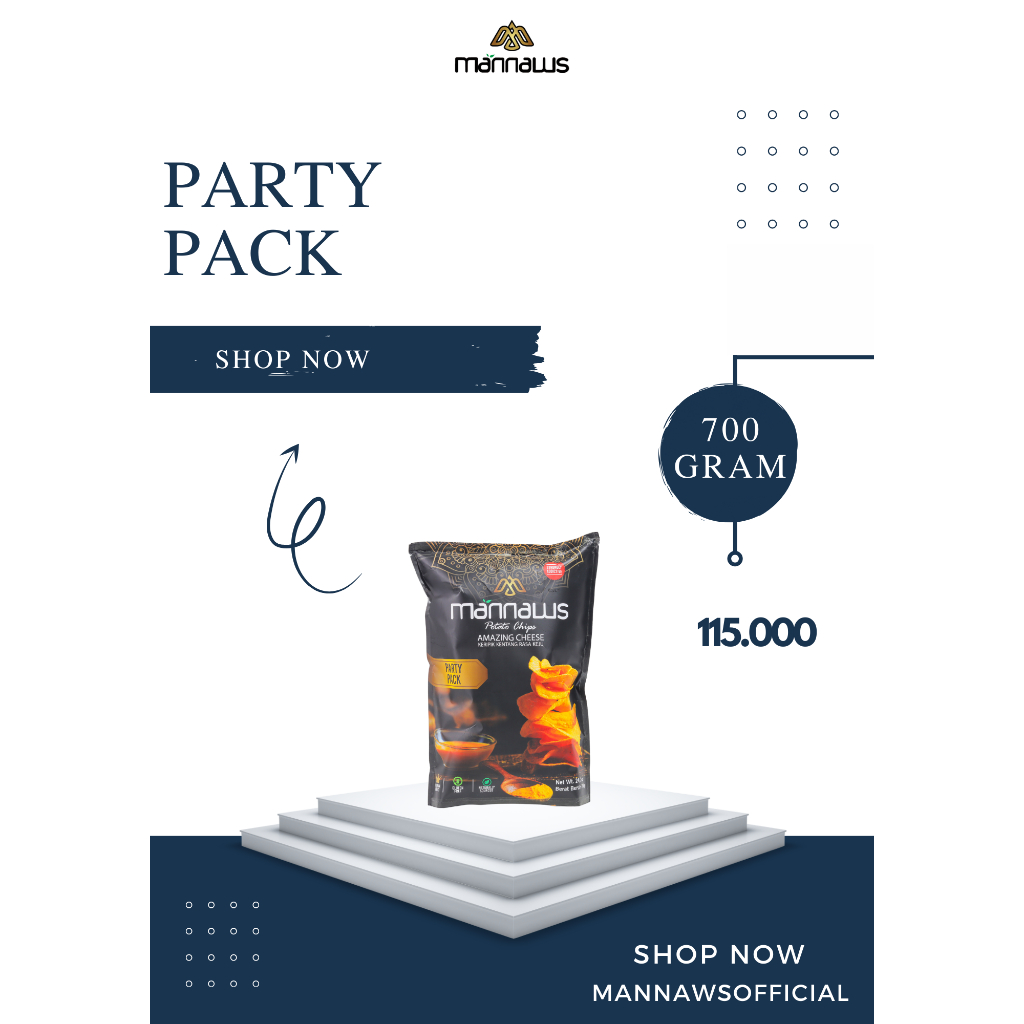 

Mannaws Potato Chips Snack Keripik Kentang Kemasan Party Pack 700gr