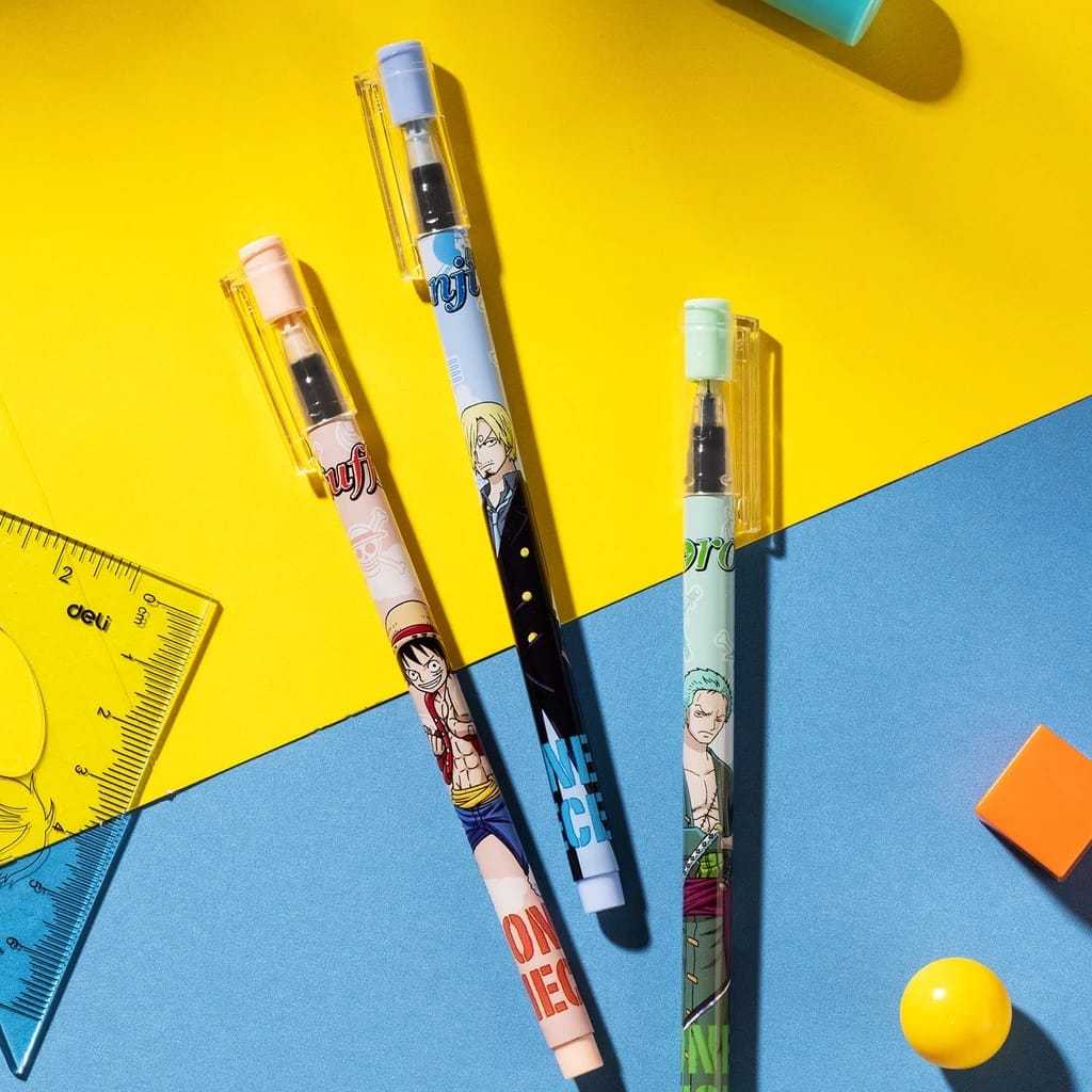 

DELI Gelpen One Piece Pulpen Boxy Gel Pen Hitam Anime Luffy Sanji Zoro