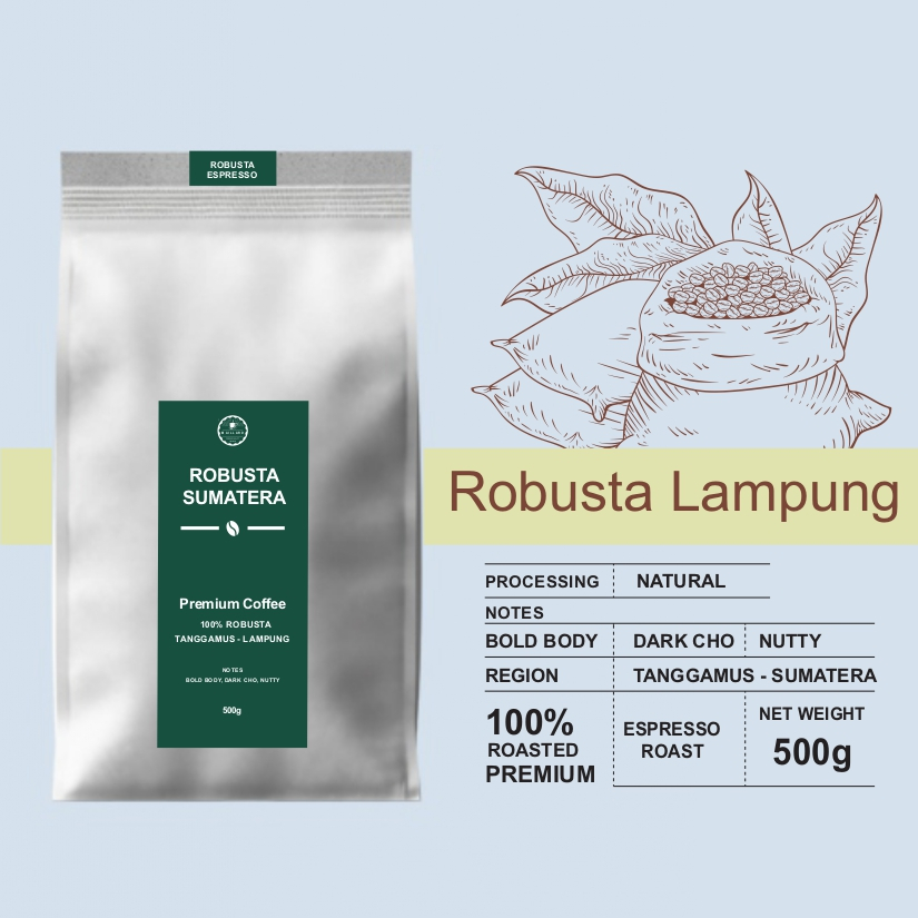 

Kopi Robusta Lampung 500gr (Biji/Bubuk)