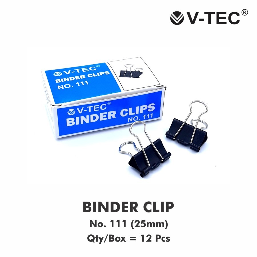 

V-TEC BINDER CLIP 111 25MM - PAPER CLIP - KLIP KERTAS