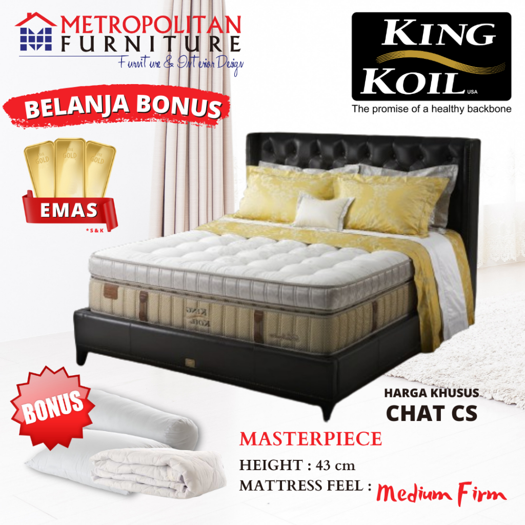 Springbed KING KOIL Masterpiece FULL SET Kasur Spring bed Matras