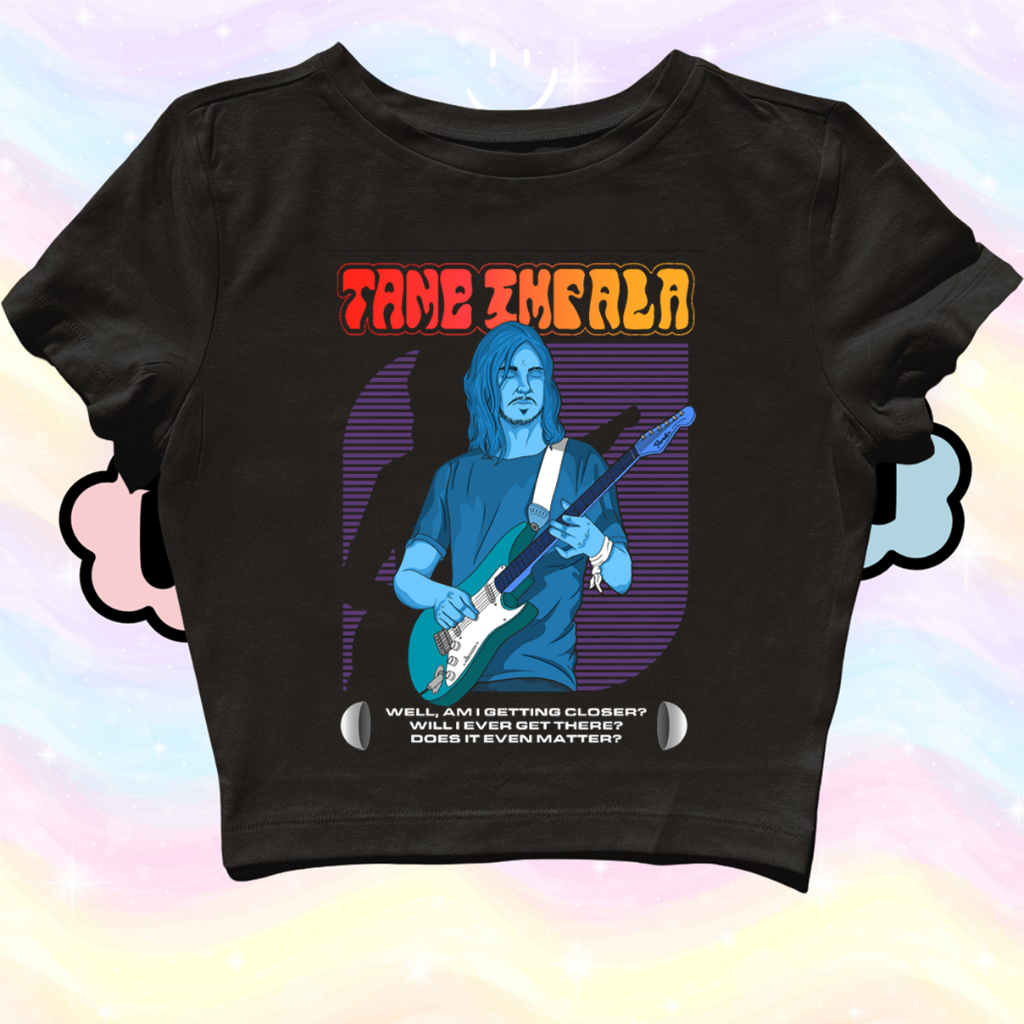 STARPERSON | CROP TOP TAME IMPALA PARKER GUITAR BLACK | GRUNGE | Y2K | METAL | VINTAGE | ANIME | BAN