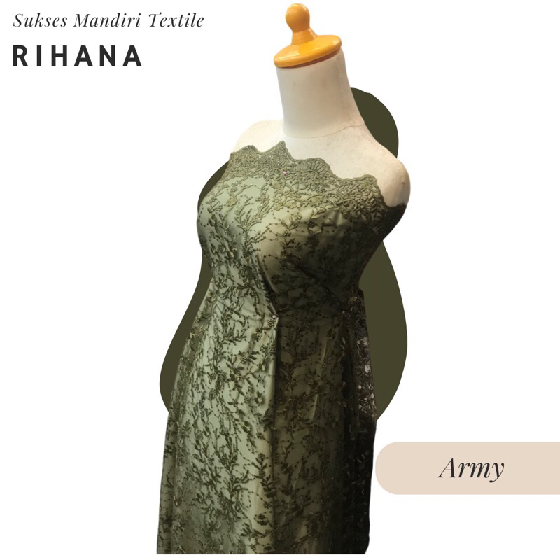 [RIHANA] Brokat Tulle warna Black, Army, Dark Maroon, Milo, Sage Silver | Harga ½ meter = 50 cm (Bah