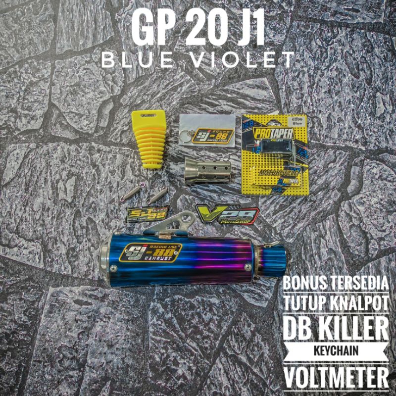 Silincer SJ88 GP 20 J1 / J2 Bluemoon Blue Violet selenser silinser slenser SJ-88 Exhaust Racing