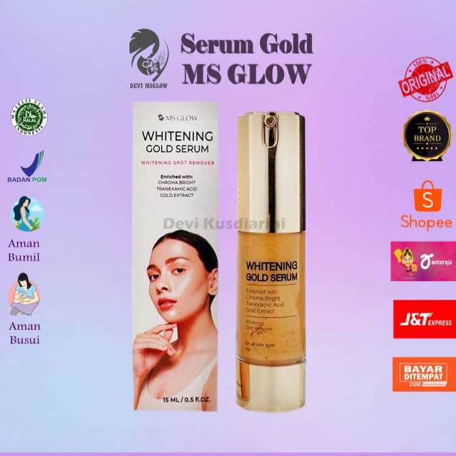 whitening Gold Serum MSGLOW serum pemutih serum whitening serum wajah serum bekas jerawat vitamin ku