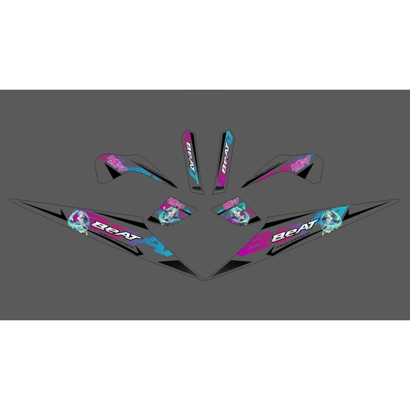 STIRPING STICKER TRANSPARAN HONDA BEAT KARBU MOTIF ANIME