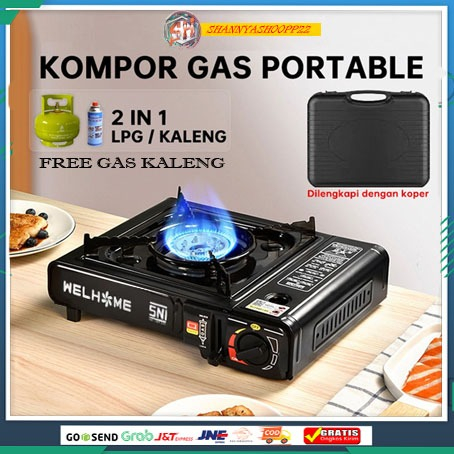 TERMURAH Kompor Gas Portable 2 In 1/ Kompor Portable / Tungku Gas WELHOME/kompor portable