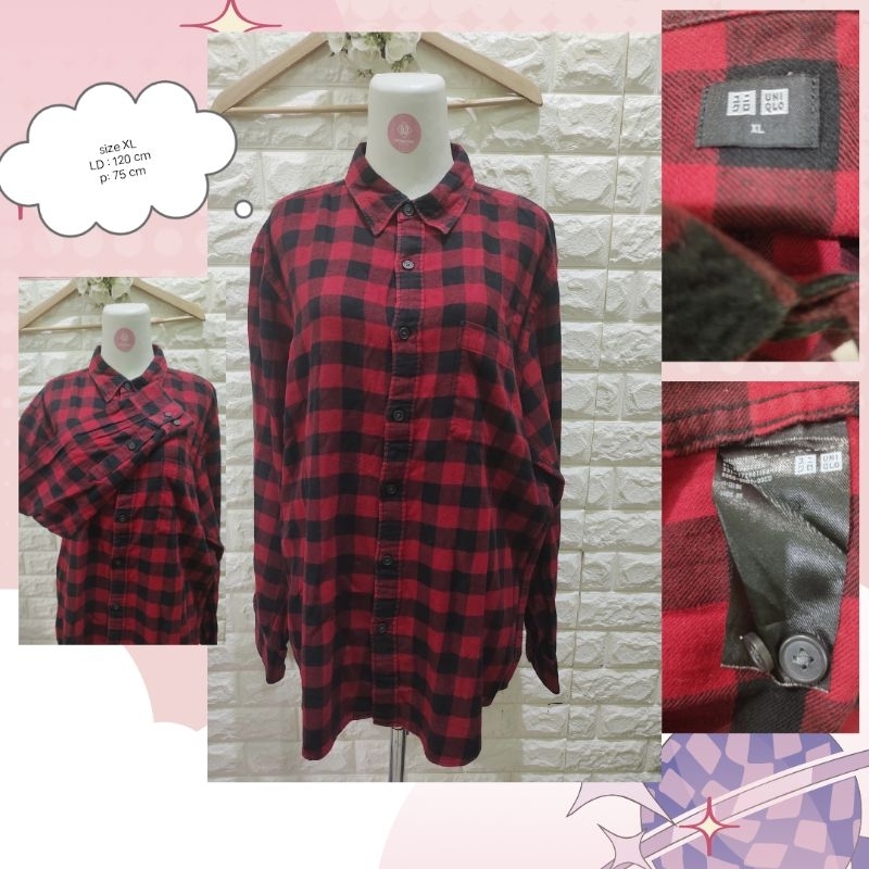 UNIQLO flanel preloved size XL
