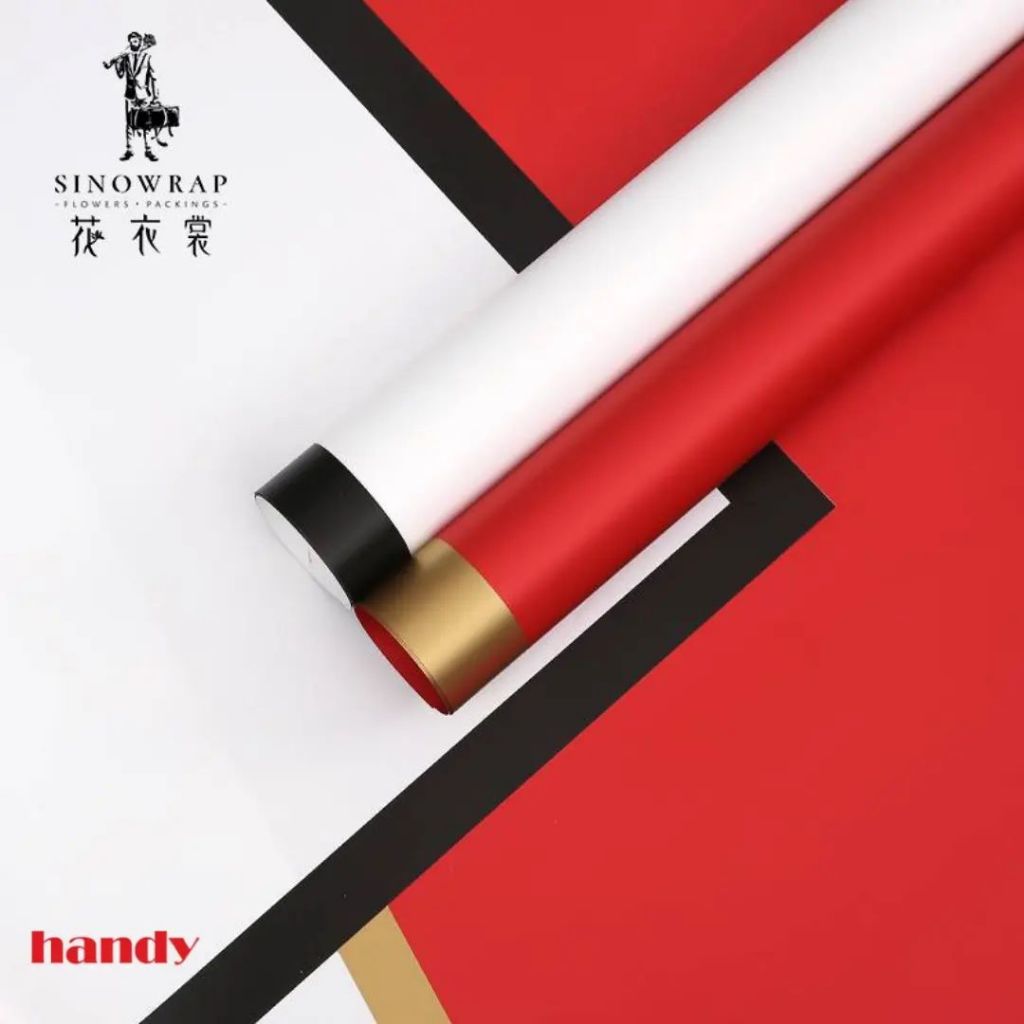 

Cellophane Bold Frame Tebal Gold Black Red Pink Sinowrap Ori Kertas Buket Bunga Korean Waterproof Flower Wrapping kertas pembungkus bunga