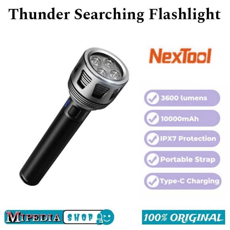 Nextool Thunder Shearching Flashlight - Senter 3600 Lumens