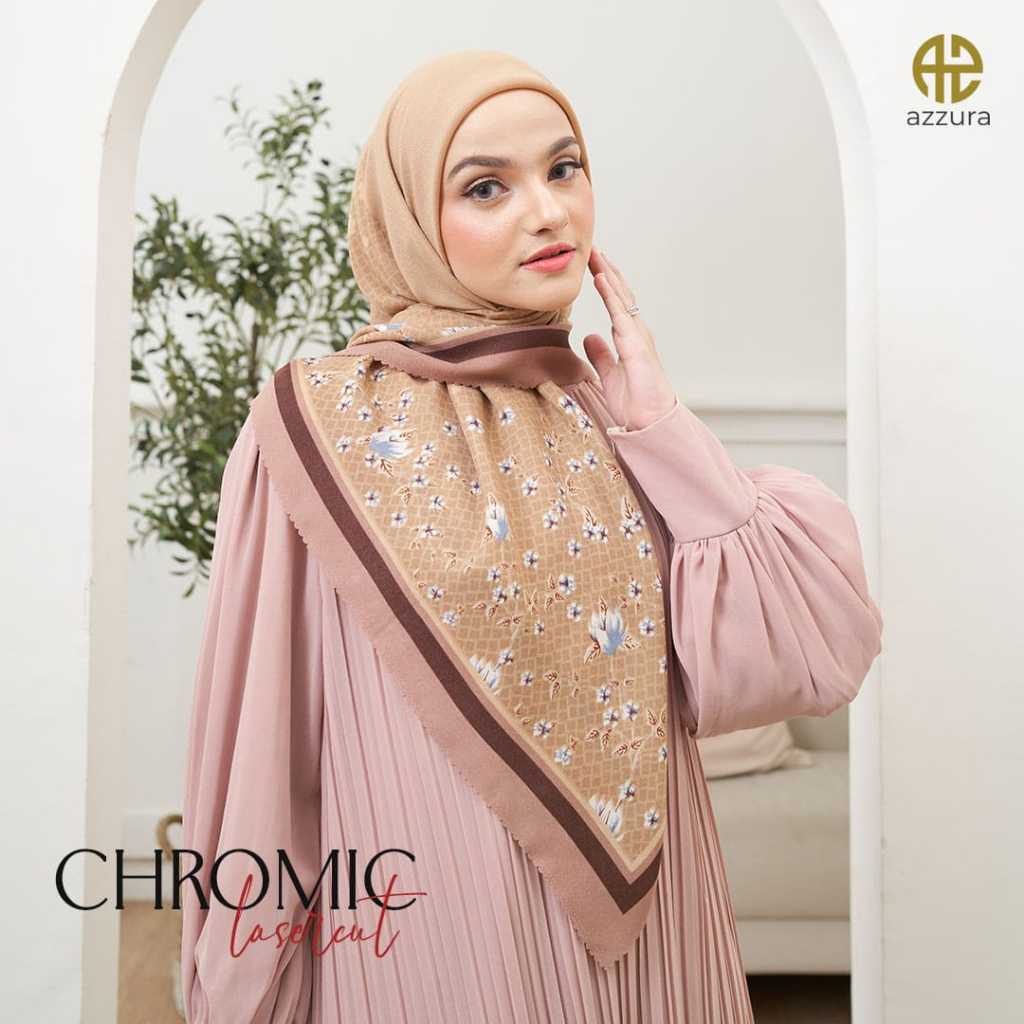 NEW CHROMIC 7 - [Lasercut] Azzura Scarf (Kerudung Segi Empat Serat Perancis Premium Wanita Muslim) S