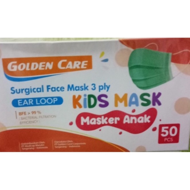 INR581 VIRAL  Masker Anak Golden Care 3 Ply 5 pcs