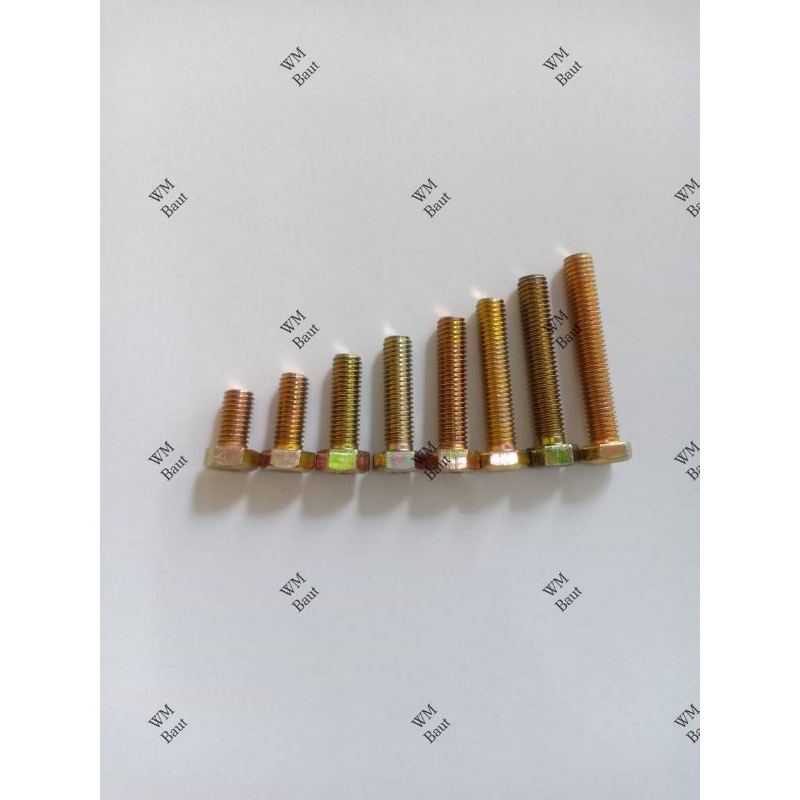10pcs Baut Mur 17 Panjang 8cm - 12x80 M12x80 12mm x 80mm