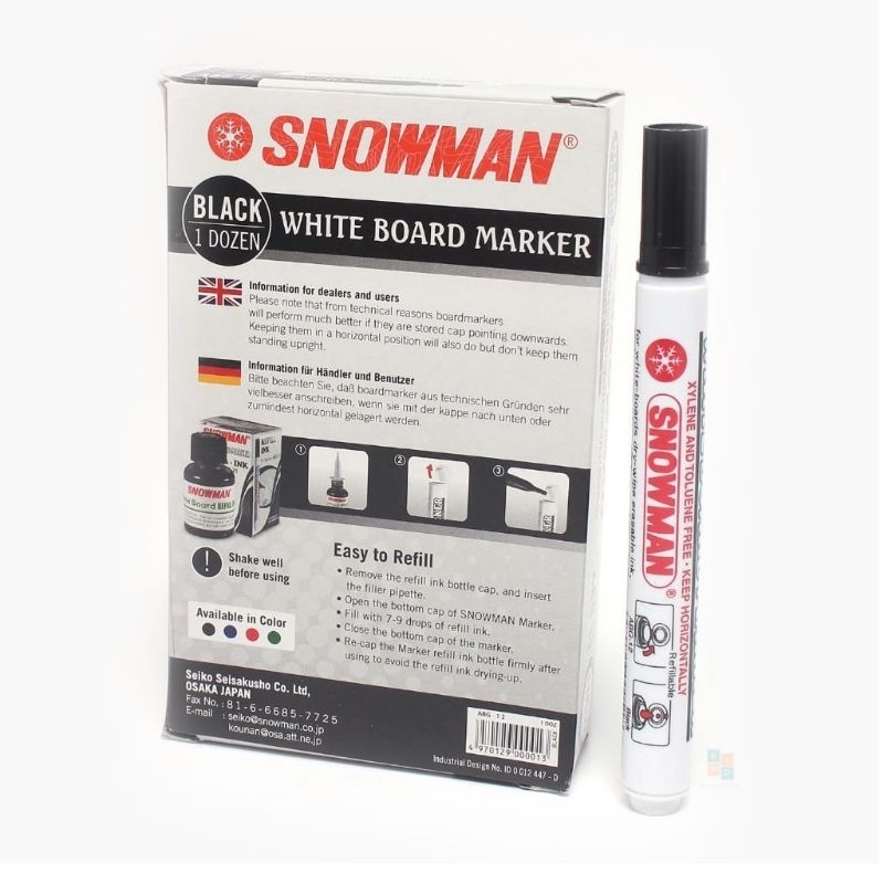 

Spidol Whiteboard Snowman Warna Hitam