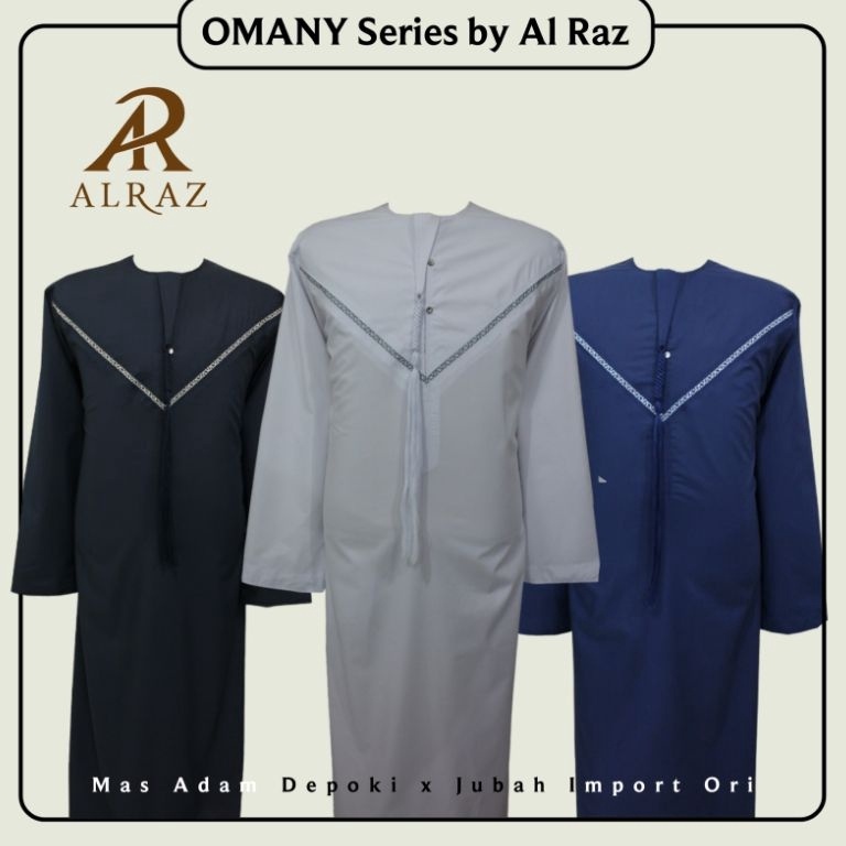 Bagus Banget BISA COD JUBAH AL RAZ MODEL OMANY DUBAI OBLONG LENGAN PANJANG KATUN POLY PREMIUM TERBAR