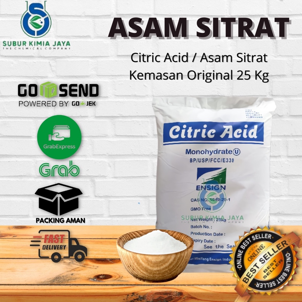 

QAU852 1111 Citric Acid Citrun acid Asam Sitrun Asam Sitrat 25 KG KHUSUS KURIR INSTANT
