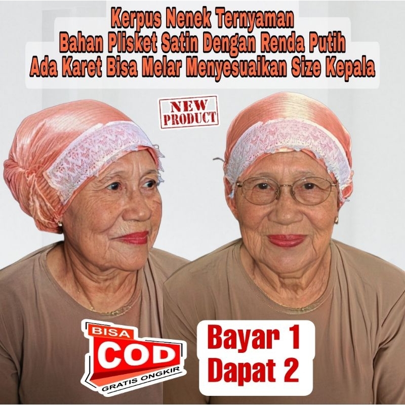Kerpus Kupluk Krpus Ciput Turban Tulban Topi Beanies Haji Rajut Jadul Nenek Ibu Emak Eyang Mbah Emba
