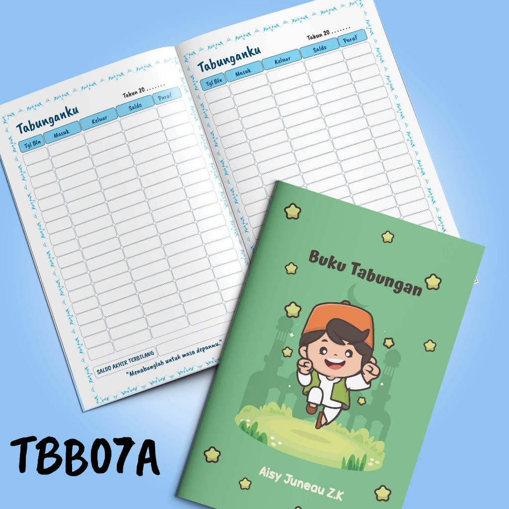 

Shabby Hanabi Buku Tabungan Anak Custom muslim Lucu | Buku Catatan Menabung Sekolah | Kode TBB 07