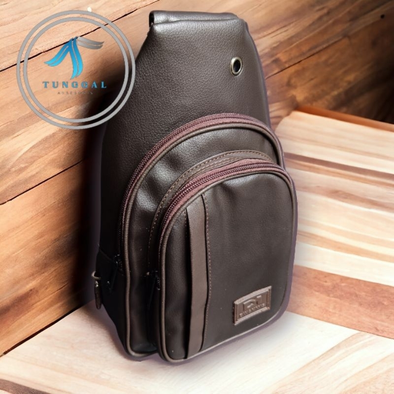 Sling Bag Pria Kulit Sintetis Original DM | Tas Selempang Pria Original DM01 Kulit Sintetis