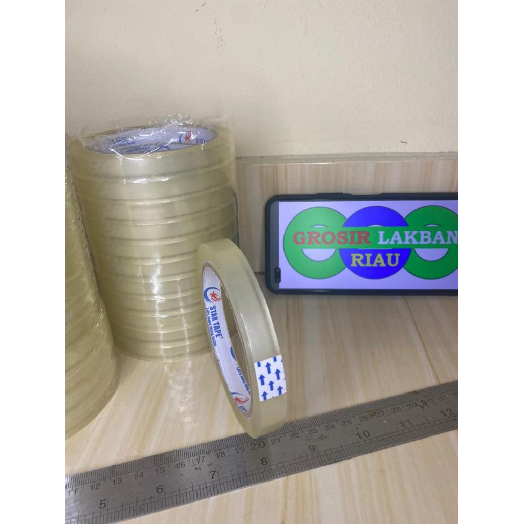 

Lakban bening ekonomis 12 mm x 90 yard x 45 micron merk star tape